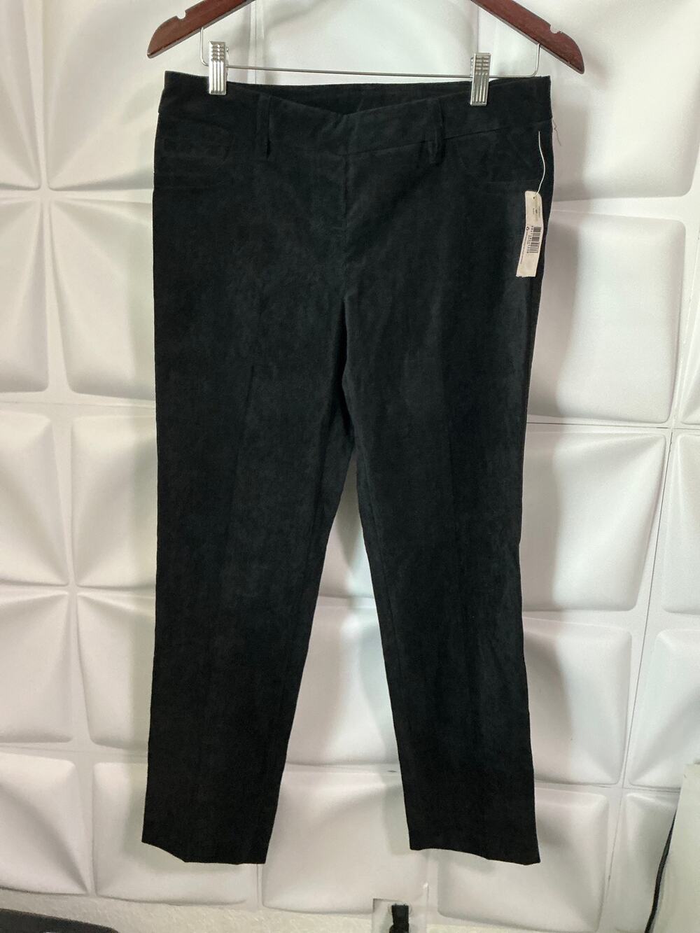 NWT New Directions Black Corduroy Stretch Pull-On Slim Fit Pants Women's Size 4P